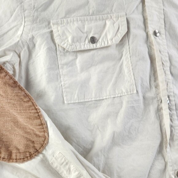 VTG Campus By Marc O Polo XL Germany Made Snap Up Long Sleeve Elbow Patch White - Picture 10 of 16